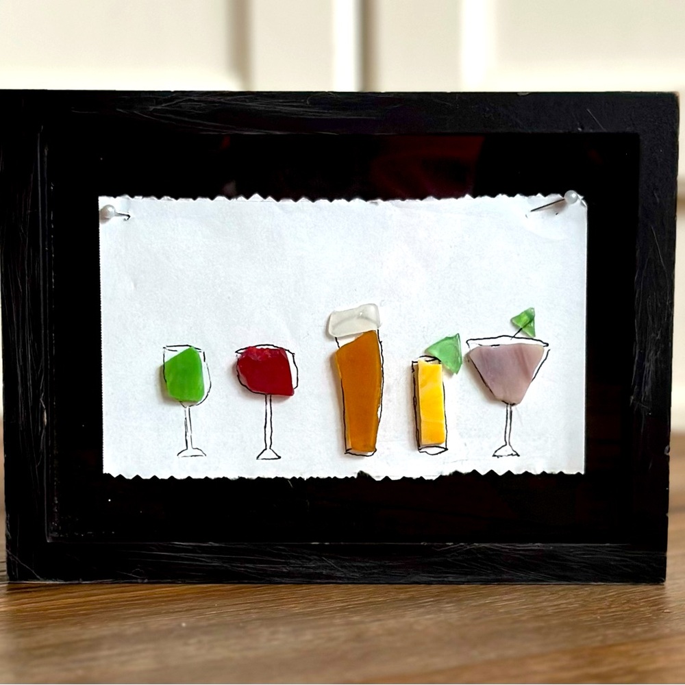 Handmade Sea Glass Art - 5x7